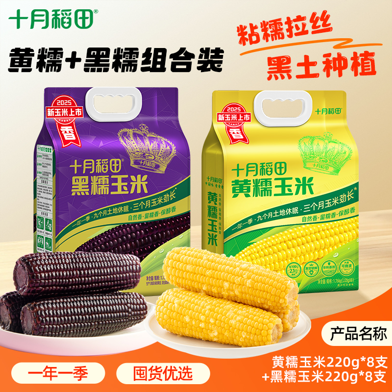 25年新玉米十月稻田黄糯黑糯玉米