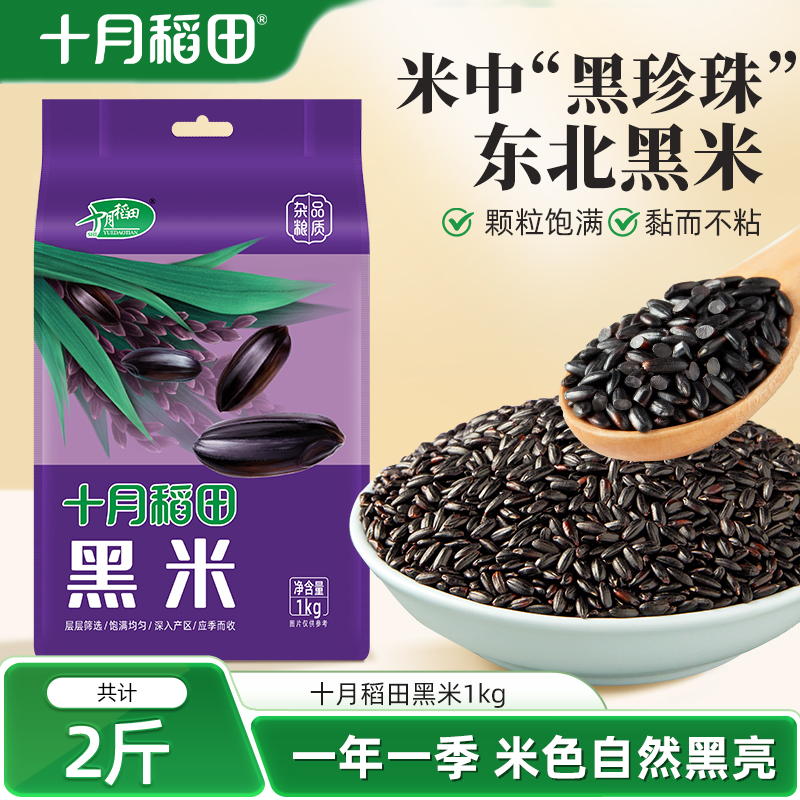 十月稻田东北黑米粗粮