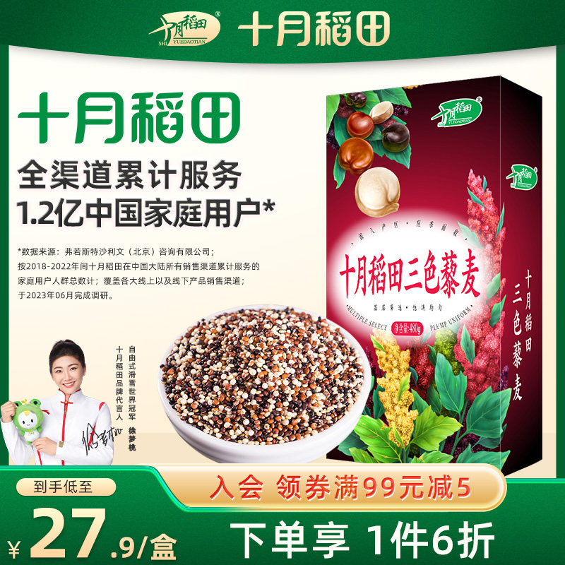 十月稻田三色藜麦米白红黑藜麦混合杂粮粥480g低脂粗粮均衡配比属于什么档次？