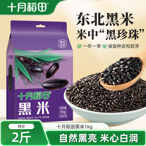 十月稻田东北黑米粗粮
