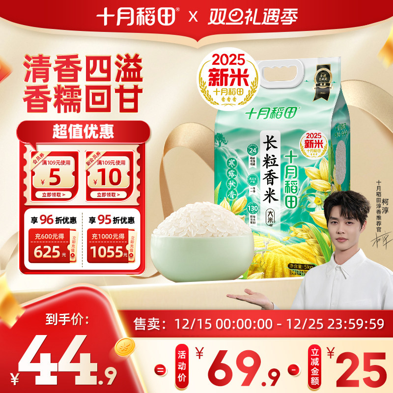 2025新米十月稻田长粒香大米5kg