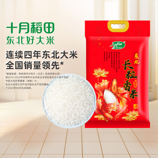 十月稻田长粒香大米5kg东北粳米香米一年一季 10斤劲道有嚼劲真空