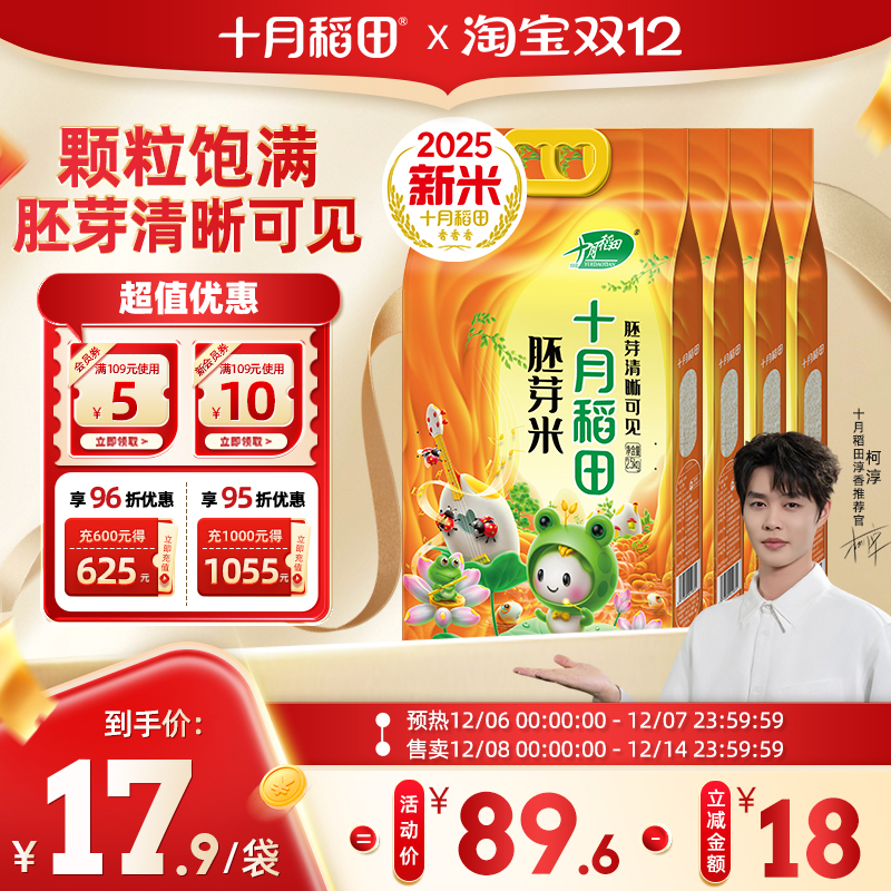 2025新米十月稻田东北胚芽米20斤