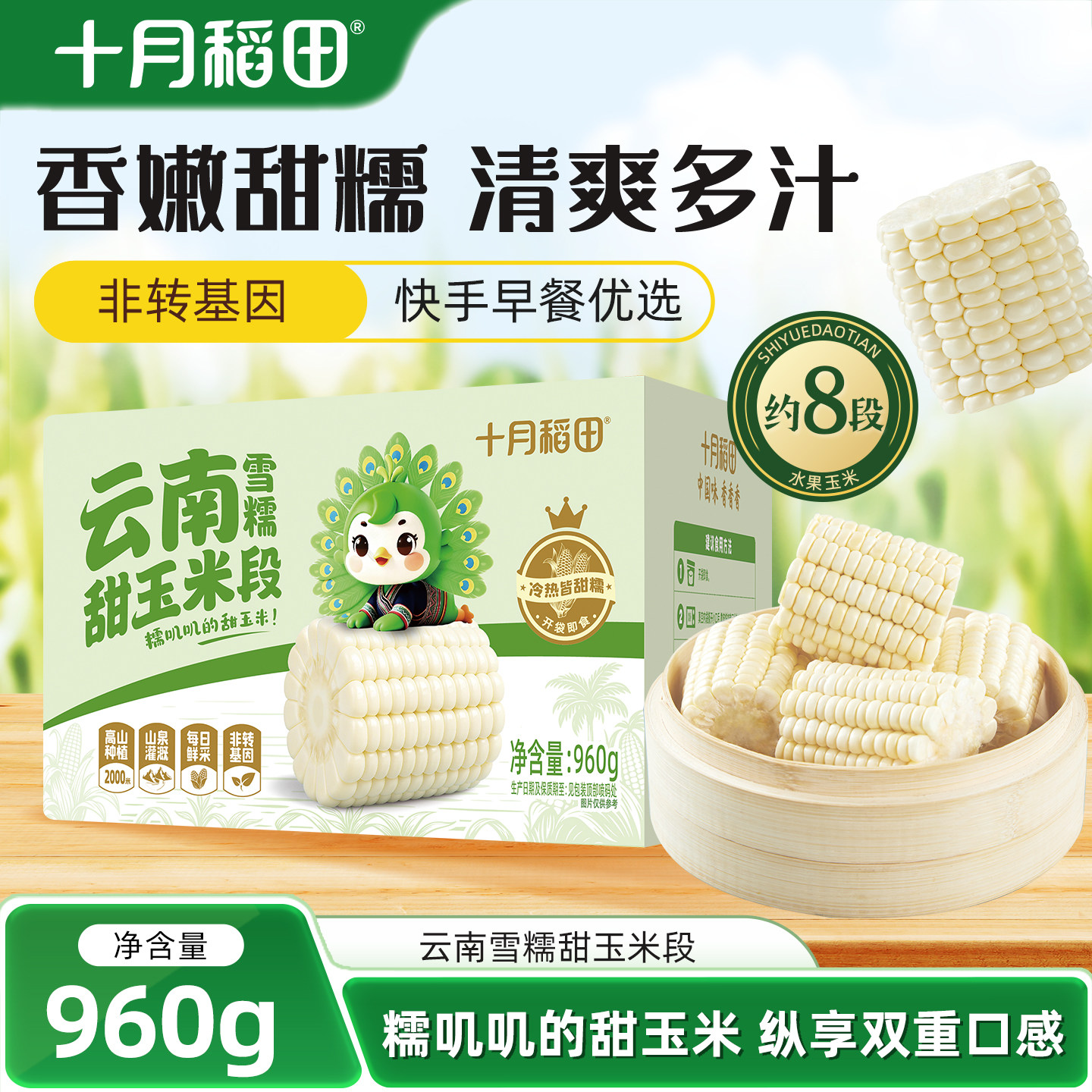 十月稻田云南雪糯甜玉米段图片