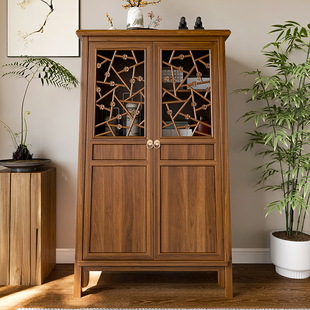 新中式餐边柜万历柜茶具柜收纳储物柜茶水柜靠墙立柜置物柜文件柜