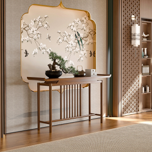 入户玄关桌子端景台宋氏美学小条案几香案靠墙进门窄置物架柜 中式