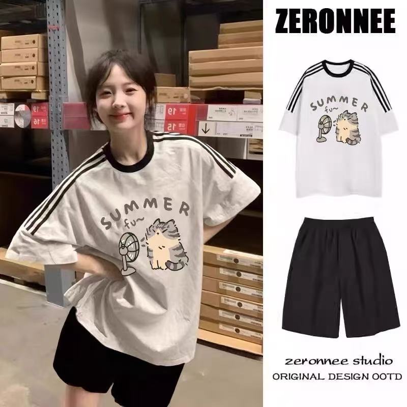 大童女孩网红炸街夏季两件套儿童