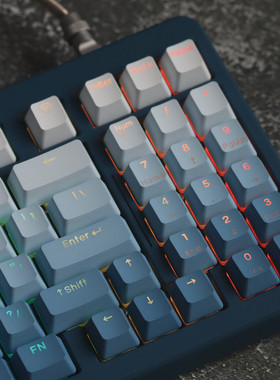 键帽馆 雾蓝正侧刻透光 OEM高度68 980 75 87 客制化机械键盘键帽