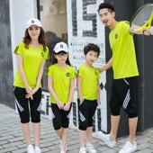 短袖 时尚 运动套装 亲子装 一家三口潮款 夏装 园服班服家庭装 2026新款