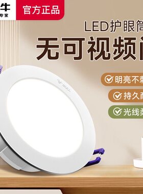公牛led筒灯客厅孔灯家用嵌入式