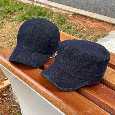 牛仔布平顶马术帽鸭舌帽子男女