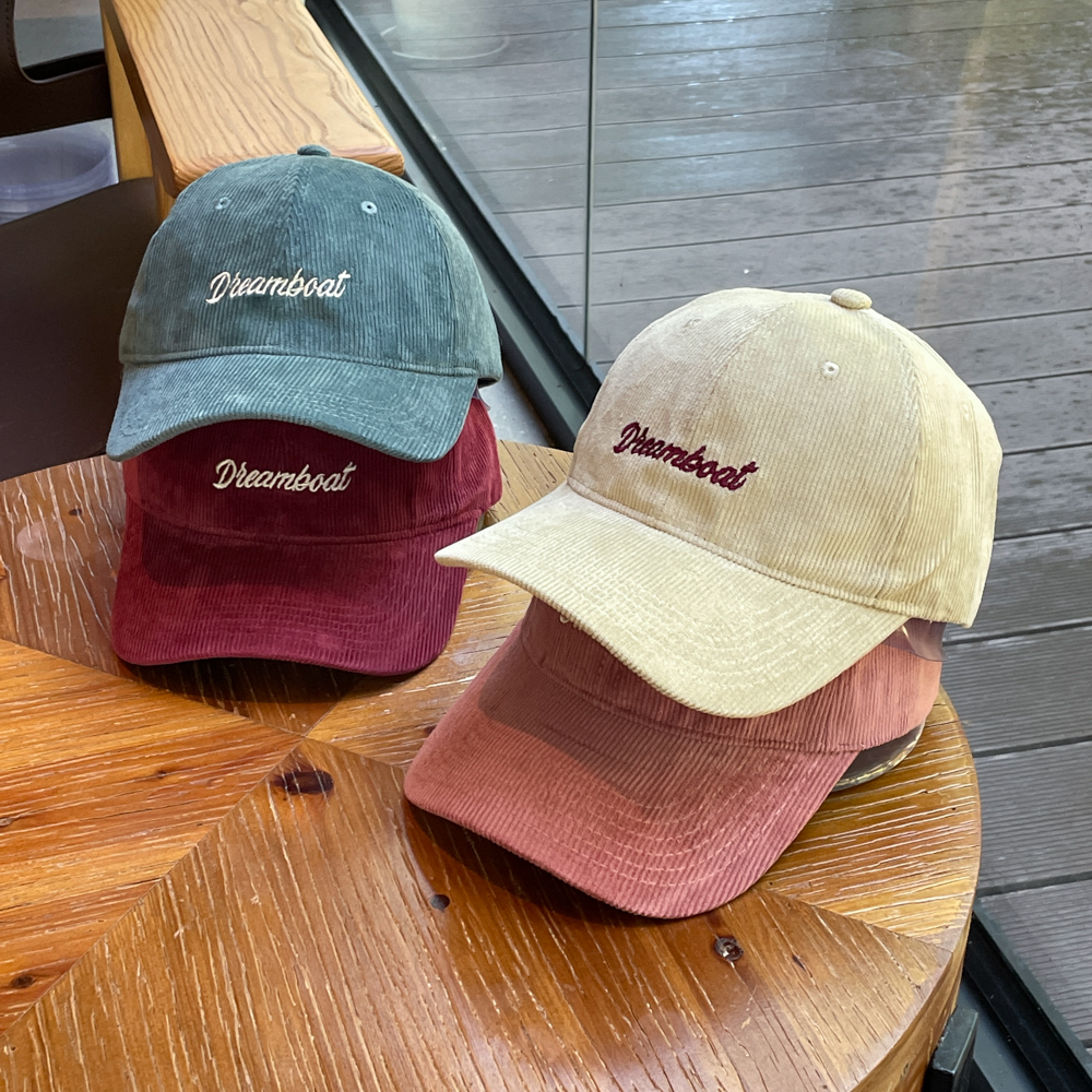 秋上新复古灯芯绒棒球帽子女