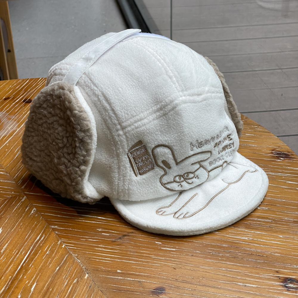 可爱兔子羊羔绒护耳雷锋帽子女