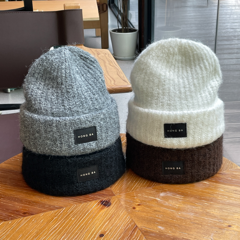 大头围弹性显脸小毛线帽子女