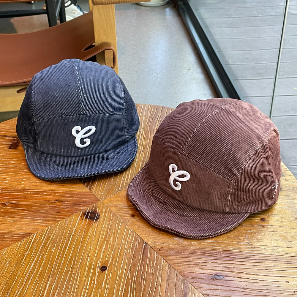 英伦风短帽檐复古灯芯绒软顶棒球帽子女秋冬软檐鸭舌帽男街舞潮帽