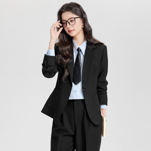 西装套装女春秋款减龄通勤搭配正装大学生考公答辩教资面试学院风