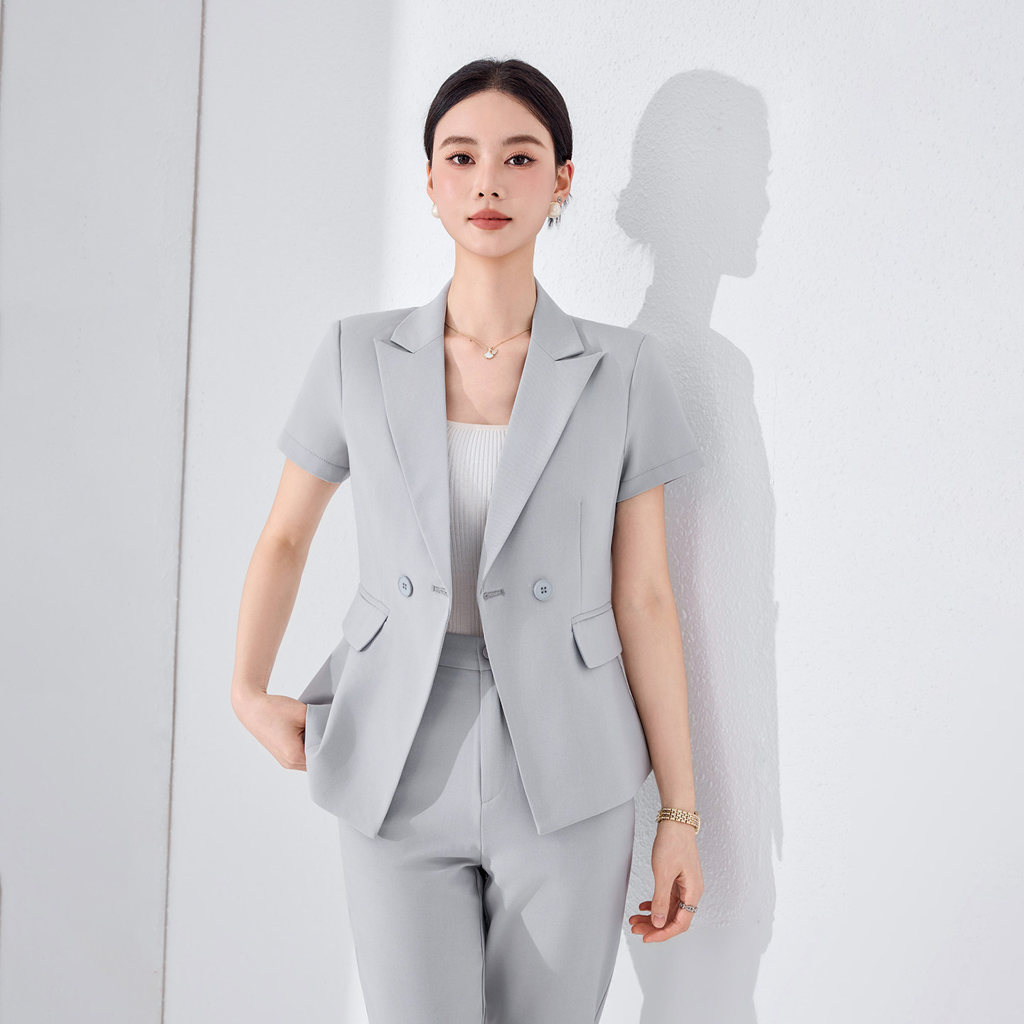 夏季短袖职业装西装套装女薄款高级感通勤西服外套正装气质工作服