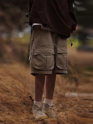 夏季美式户外立体口袋工装五分裤