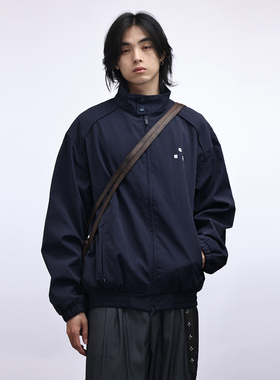 Nobodyknows美式复古cleanfit简约纯色立领夹克宽松休闲工装外套