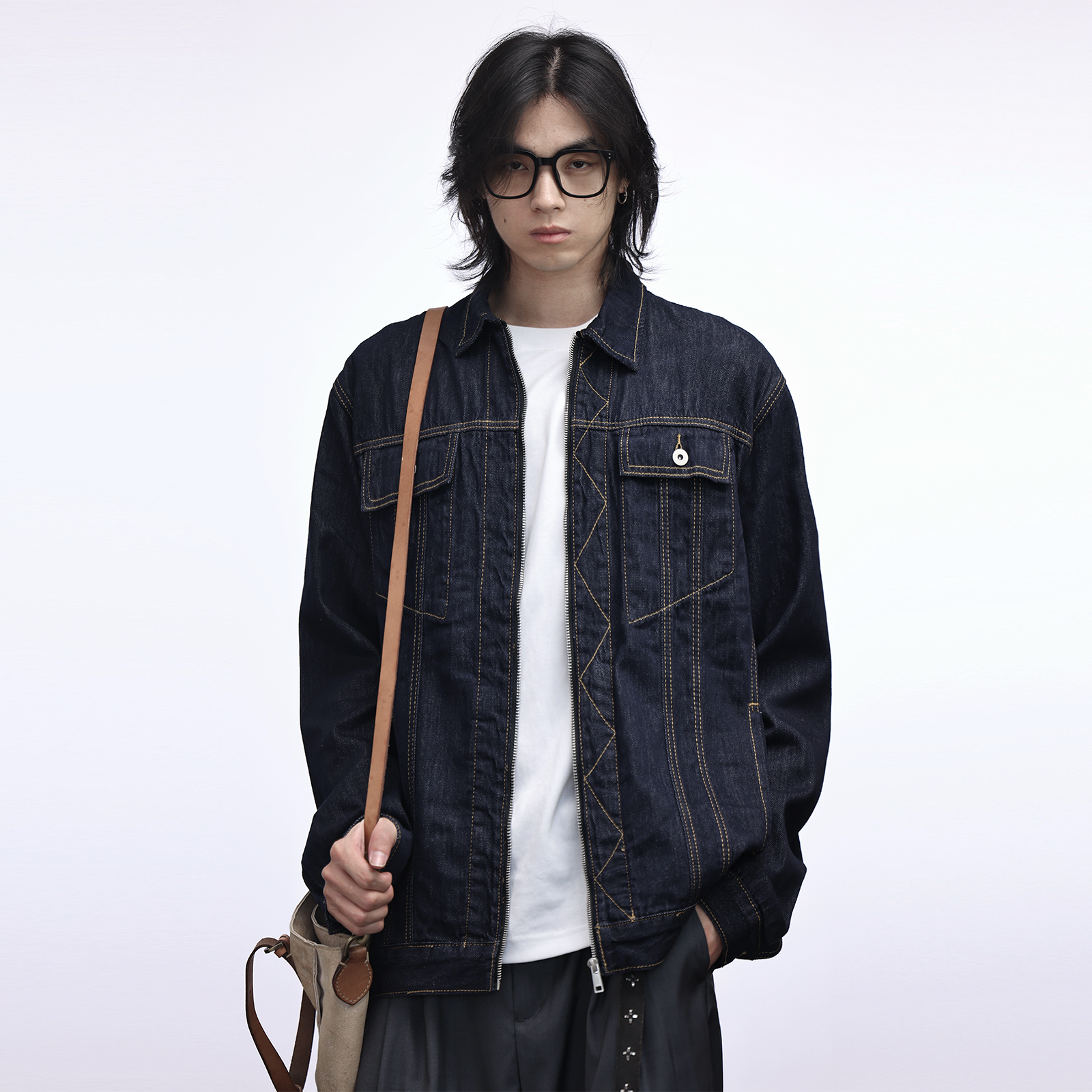 美式复古水洗做旧牛仔外套