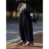 Nobodyknows 束脚运动加绒长裤 秋冬日系摇粒绒加厚休闲裤 宽松卫裤
