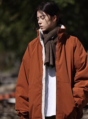 Nobodyknows冬季复古日系撞色立领男女百搭工装棉服休闲加厚棉衣