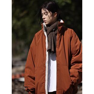 Nobodyknows冬季 棉服休闲加厚棉衣 复古日系撞色立领男女百搭工装