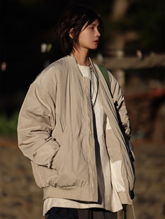 Nobodyknows冬季加厚棒球服白鸭绒工装保暖男女潮飞行夹克羽绒服