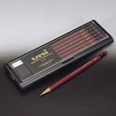 UNI 三菱1887原木硬度测试绘图铅笔一套带橡皮请拍12支水晶礼品盒