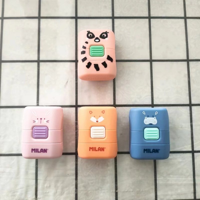 MILAN 米兰 MIMO小怪兽橡皮刷子二合一 创意小清新橡皮擦方形替芯