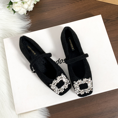 单鞋法式水钻舒适柔软玛丽珍鞋