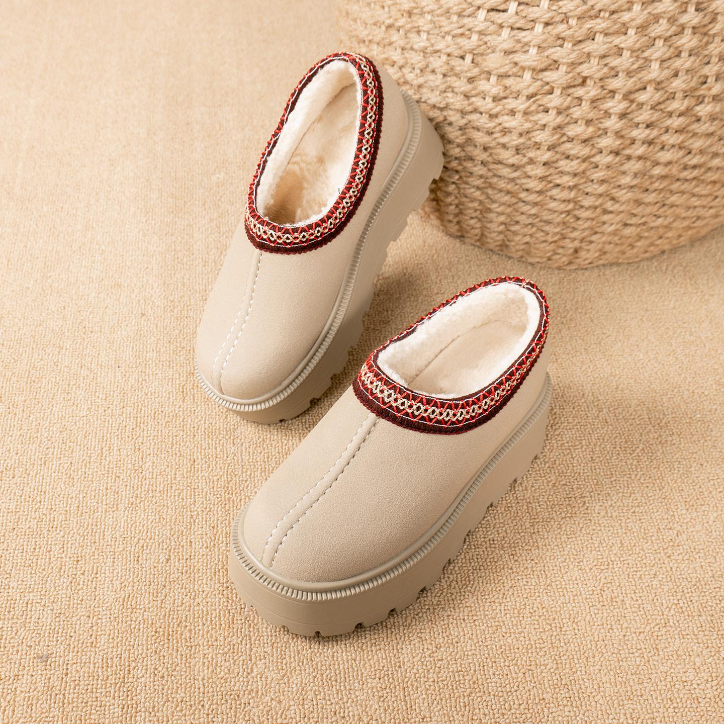 加绒厚底增高勃肯鞋女33/34