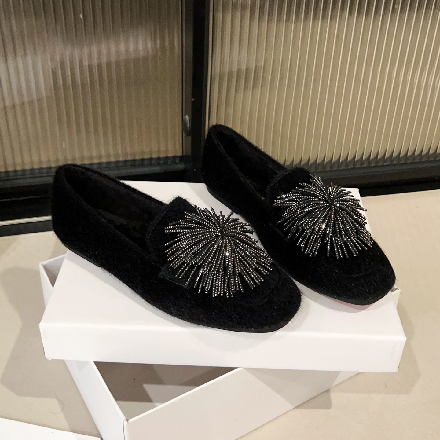 配裙子毛毛鞋女2025新款秋冬季加绒外穿棉鞋一脚蹬乐福鞋大码女鞋,女鞋,浅口单鞋,淘宝优惠券,粉丝福利购,淘宝优惠卷