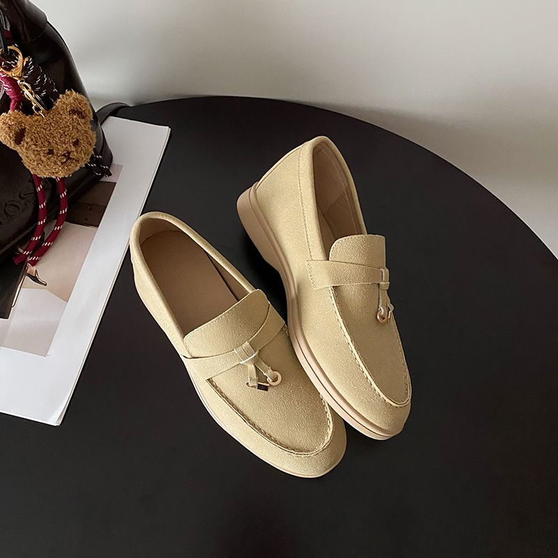 配裙子百搭英伦小皮鞋单鞋女2026新款一脚蹬乐福鞋大码女鞋41-43