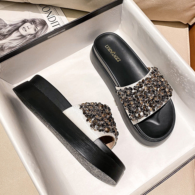 小香风一字拖鞋女外穿ins潮厚底时尚网红超火春夏季大码女鞋41-43,女鞋,一字拖,淘宝优惠券,粉丝福利购,淘宝优惠卷