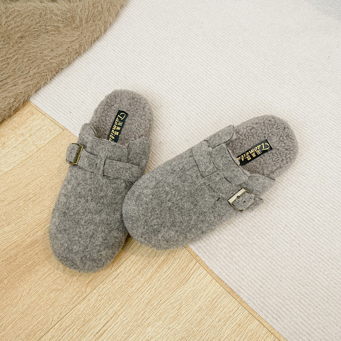 毛毛鞋法式包头拖鞋女2025新款