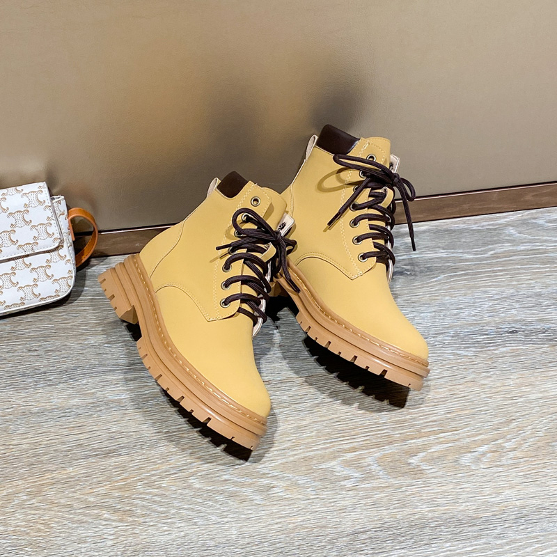 34小码女靴313233爆款短靴子女2025新款秋冬马丁靴瘦瘦靴大黄靴子