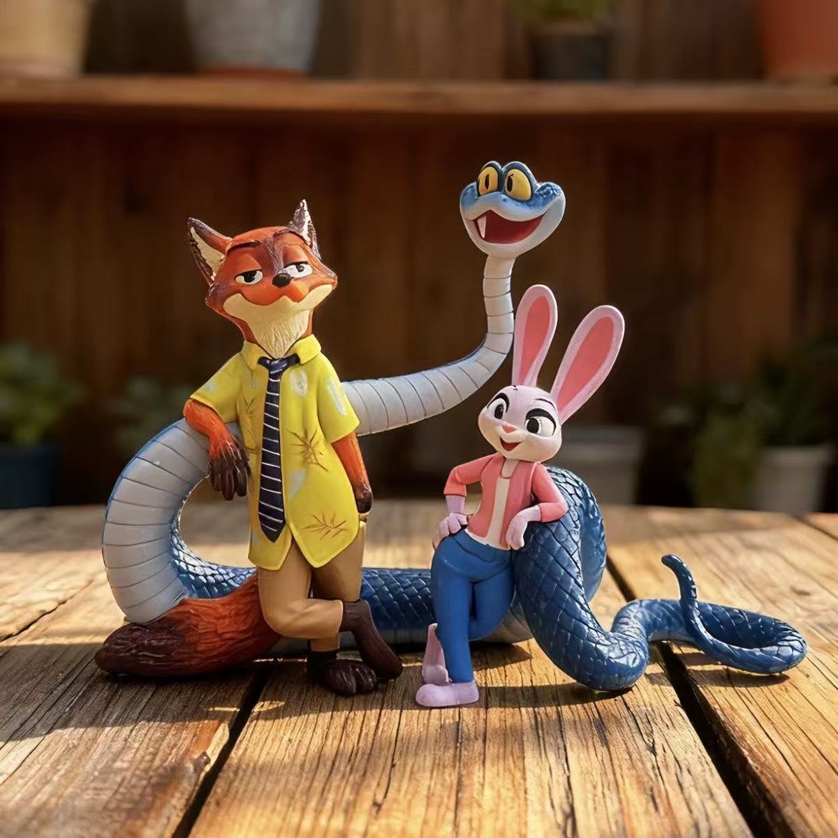 疯狂动物城2朱迪警官尼克盖瑞蛇手办摆件模型动漫儿童生日摆件