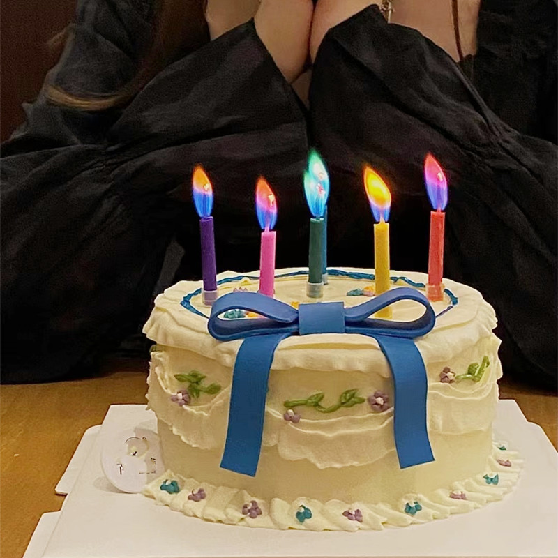 彩色火焰创意烘焙蛋糕装饰生日蜡烛ins风韩国网红派对甜品台装扮