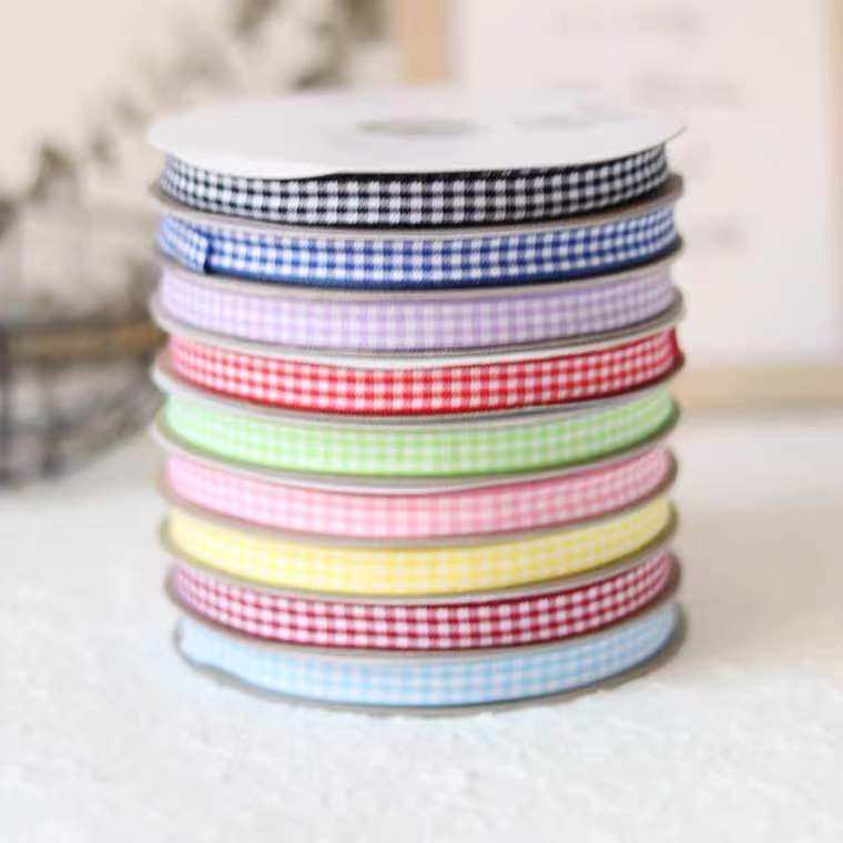 宽1CM格子丝带蛋糕双面格子带烘焙丝带 鲜花彩带装饰手工礼盒包装