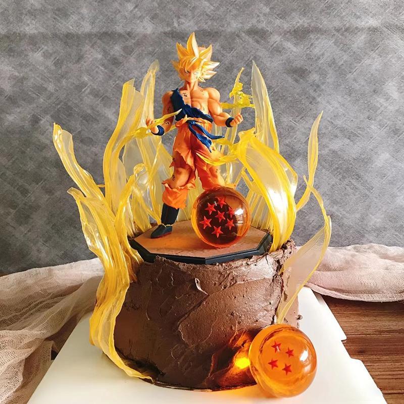 卡通悟空超级赛亚人蛋糕装饰摆件七龙珠孙悟空筋斗云动漫玩偶摆件