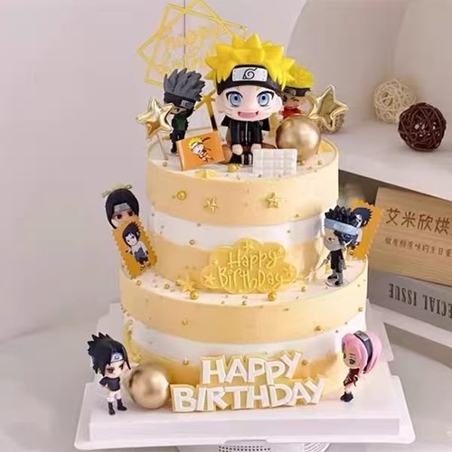 火影忍者蛋糕装饰摆件鸣人公仔男神男士男生生日甜品台装扮插件