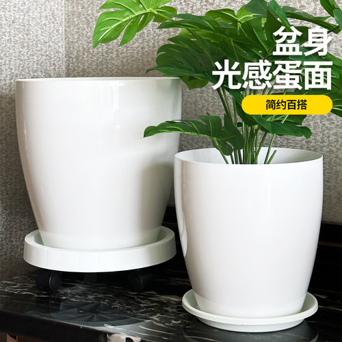 树脂加厚耐用简约轻奢花盆