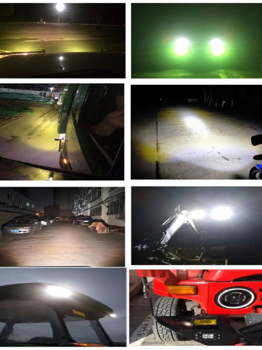 자동차 LED 스포트라이트 슈퍼 밝은 트럭 헤드라이트 12V24 볼트 엔지니어링 차량 농업용 차량 굴착기 수정된 앞 범퍼 안개등