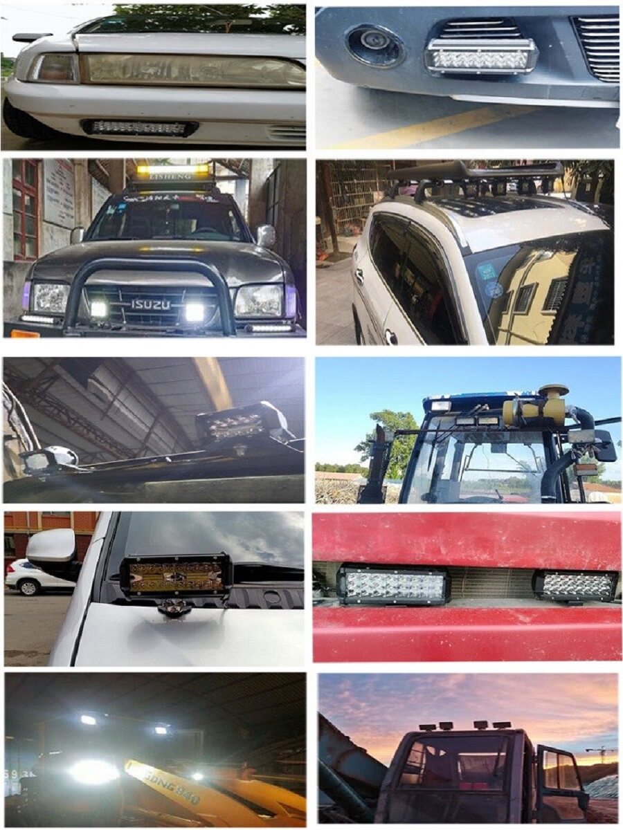 자동차 LED 스포트라이트 슈퍼 밝은 트럭 헤드라이트 12V24 볼트 엔지니어링 차량 농업용 차량 굴착기 수정된 앞 범퍼 안개등