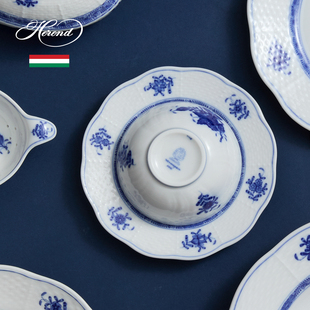 Herend海兰德赫伦匈牙利进口蓝色釉中彩餐具微波炉洗碗机可用