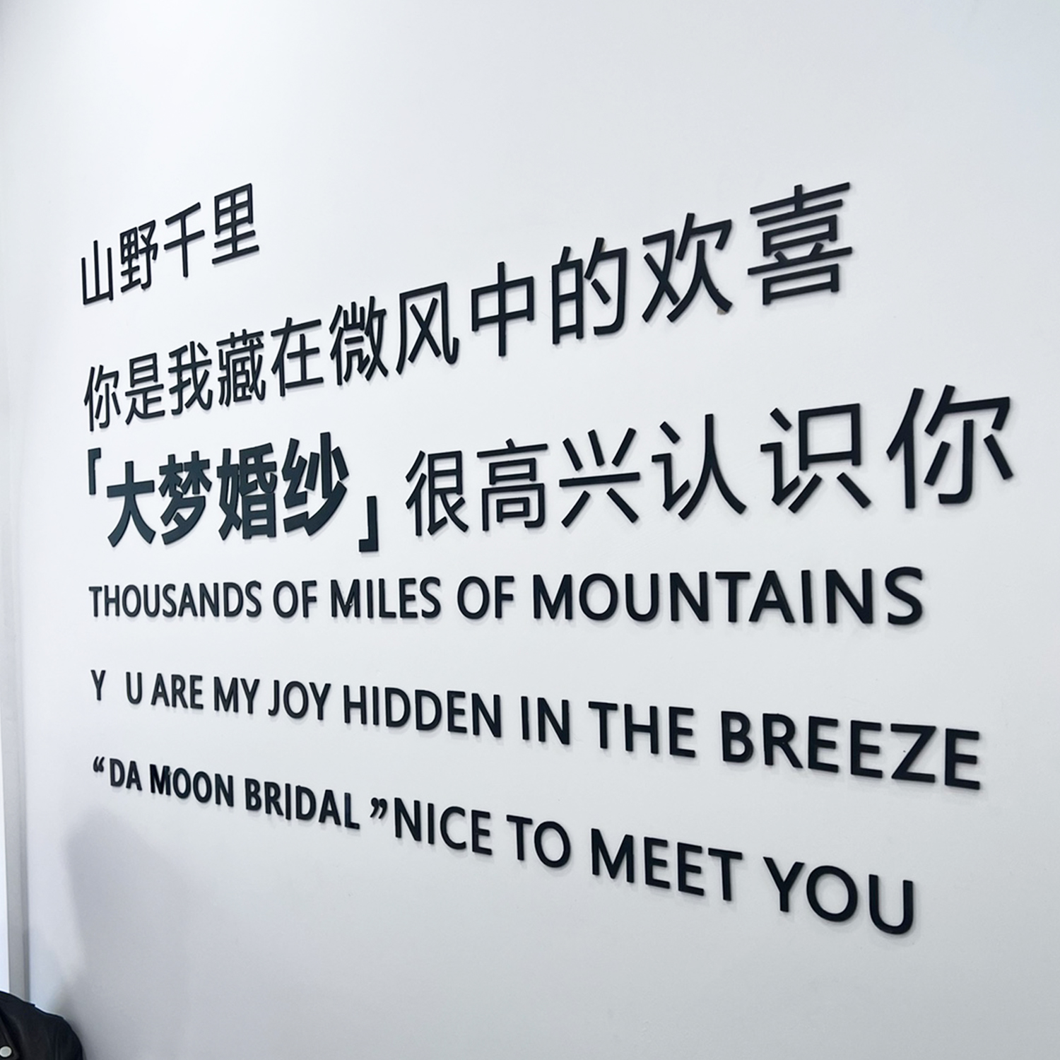 婚纱墙贴墙贴思唯丽婚纱店亚克力