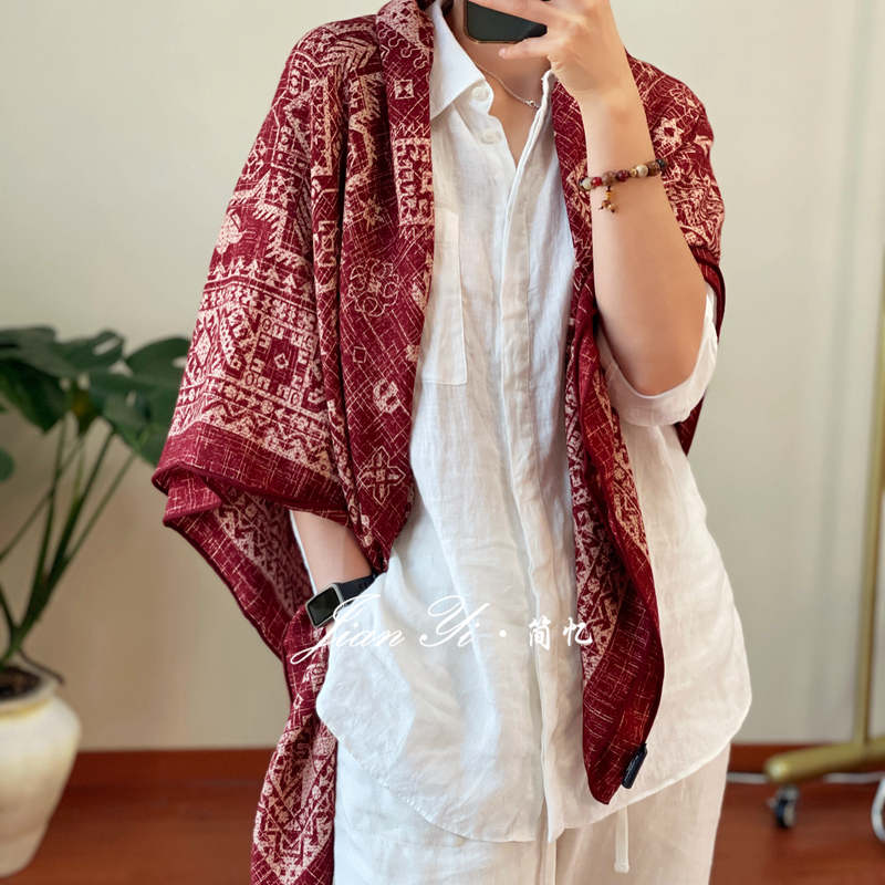 【非遗纹样】通勤休闲办公室披肩130大方巾丝毛双面保暖围巾