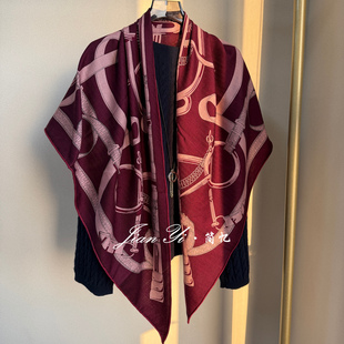 丝毛三角巾！【海潮音】经典百搭桑蚕丝羊毛双面披肩围巾丝巾女