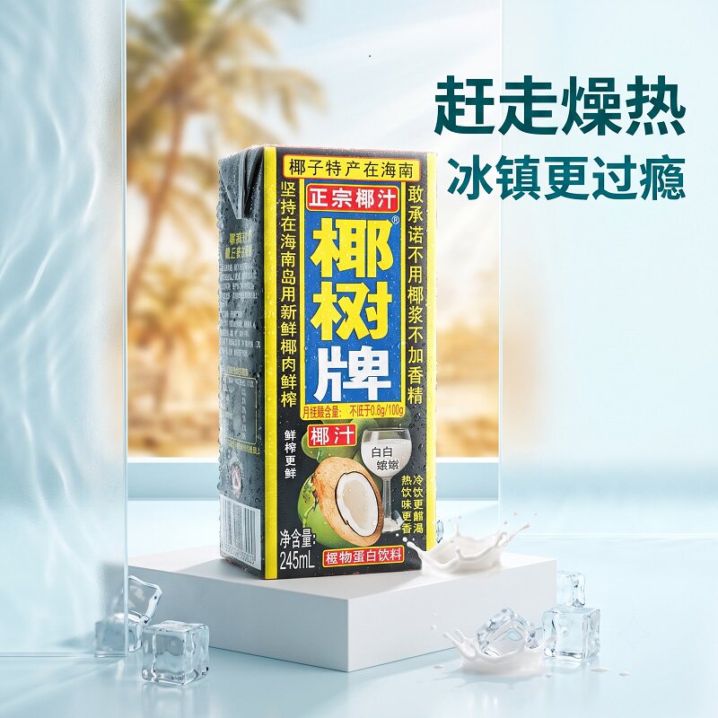 正宗椰树牌椰汁 海南椰子汁 245ml*24新鲜椰子肉鲜榨 椰奶椰子水